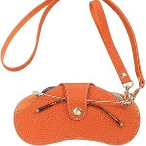 Sunglasses‎ Case Wristlet for Prescription Glasses Too Soft Leather Orange